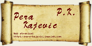 Pera Kajević vizit kartica